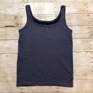Soma Dark Gray Black Polka Dot Cami Tank Top